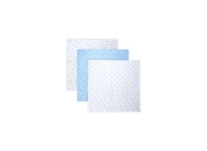 3800166104065 - Wickeldecke Babydecke Trio Größe 80 x 80 cm 3er Set 100% Baumwolle blau weiß