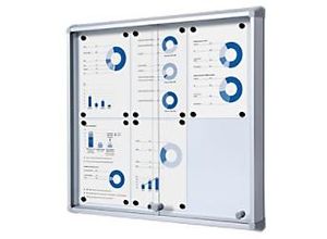 8595578316278 - SHOWDOWN Abschließbarer Schaukasten Magnetisch 72 (B) x 675 (H) cm Silber 6 x DIN A4