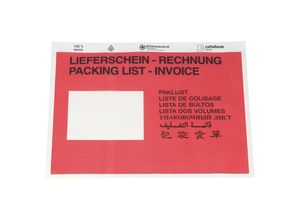 4251924704284 - terra Dokumententaschen aus Papier Aufdruck Lieferschein - Rechnung VE 1000 Stk LxB 240 x 175 mm rot ab 10 VE