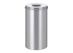 8713631026715 - Abfallsammler für den Innenbereich Volumen 50 l selbstlöschender Deckel Ø 335 x H 625 mm Stahl pulverbeschichtet silber silber