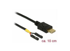 4043619853946 - USB-Kabel - usb-c (m) bis 2 pin usb header (w) separate - usb 20 - 10 cm - Schwarz (85394) - Delock