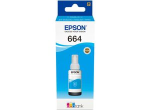 8715946540986 - 664 Original Tintenbehälter Cyan für EcoTank 70ml 7500 Seiten T6642 (C13T664240) - Epson