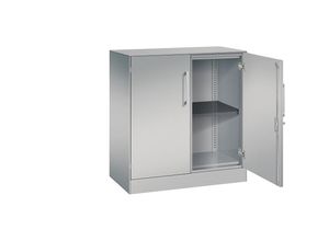 4062084550914 - Flügeltürenschrank ASISTO Höhe 897 mm Breite 800 mm 1 Fachboden weißaluminium weißaluminium