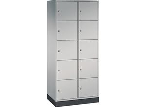 4061261151128 - INTRO Stahl-Schließfachschrank Fachhöhe 345 mm BxT 820 x 500 mm 10 Fächer Korpus weißaluminium Türen weißaluminium