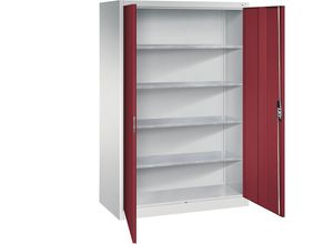 4025314767896 - Werkstatt-Flügeltürschrank HxBxT 1950 x 1200 x 600 mm lichtgrau rubinrot 4025314767896 - Werkstatt-Flügeltürschrank HxBxT 1950 x 1200 x 600 mm lichtgrau rubinrot