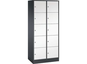 4061261151050 - INTRO Stahl-Schließfachschrank Fachhöhe 345 mm BxT 820 x 500 mm 10 Fächer Korpus schwarzgrau Türen reinweiß 4061261151050 - INTRO Stahl-Schließfachschrank Fachhöhe 345 mm BxT 820 x 500 mm 10 Fächer Korpus schwarzgrau Türen reinweiß