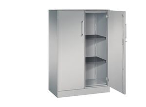 4062084798408 - Flügeltürenschrank ASISTO Höhe 1292 mm Breite 800 mm 2 Fachböden weißaluminium weißaluminium