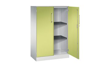 4062084798378 - Flügeltürenschrank ASISTO Höhe 1292 mm Breite 800 mm 2 Fachböden lichtgrau viridingrün