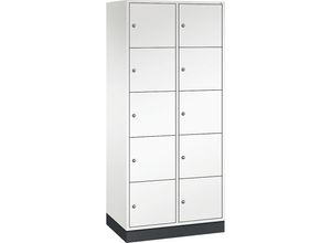 4051803287439 - INTRO Stahl-Schließfachschrank Fachhöhe 345 mm BxT 820 x 500 mm 10 Fächer Korpus reinweiß Türen reinweiß