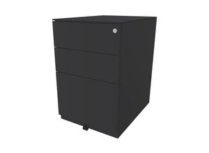 5020073776225 - BISLEY Rollcontainer Note™ mit 2 Universalschubladen 1 Hängeregistratur HxBxT 652 x 420 x 565 mm mit Top anthrazitgrau