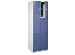 4250618228617 - Fächerschrank 6 Fächer 1800 x 600 x 500 mm Türen taubenblau