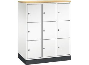 4061261150992 - INTRO Stahl-Schließfachschrank Fachhöhe 345 mm BxT 920 x 500 mm 9 Fächer Korpus reinweiß Türen reinweiß