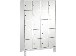 4053597484292 - EVOLO Fächerschrank mit Füßen 4 Abteile je 5 Fächer Abteilbreite 300 mm lichtgrau