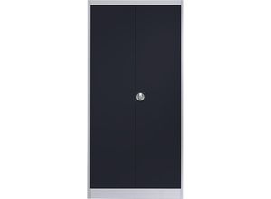 4250633302736 - mauser Stahlschrank mit Flügeltüren 4 Fachböden Tiefe 600 mm weißaluminium   anthrazitgrau