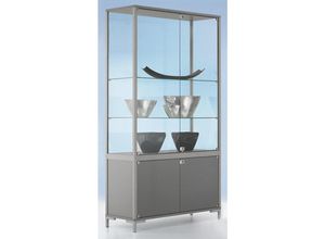 4260222860516 - LINK Staufachvitrine Verglasung 4-seitig mit Unterschrank HxBxT 1860 x 1000 x 400 mm