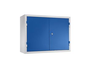 4061753004741 - eurokraft basic Werkstatt-Hängeschrank HxBxT 600 x 800 x 320 mm Vollblechtüren mit 2 Fachböden + 2 Schubladen enzianblau RAL 5010