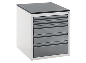 4040376926982 - Schubladenschrank mit Teleskopführungen Höhe 640 mm Schubladen 2 x 60 2 x 120 1 x 180 mm lichtgrau anthrazit-metallic Breite 580 mm 4040376926982 - Schubladenschrank mit Teleskopführungen Höhe 640 mm Schubladen 2 x 60 2 x 120 1 x 180 mm lichtgrau anthrazit-metallic Breite 580 mm
