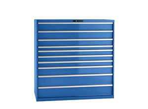7612269043808 - LISTA Schubladenschrank Stahlblech HxB 1450 x 1431 mm 10 Schubladen Tragkraft 200 kg enzianblau 7612269043808 - LISTA Schubladenschrank Stahlblech HxB 1450 x 1431 mm 10 Schubladen Tragkraft 200 kg enzianblau