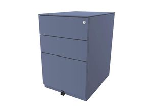 5020073808261 - BISLEY Rollcontainer Note™ mit 2 Universalschubladen 1 Hängeregistratur HxBxT 652 x 420 x 565 mm mit Top blau