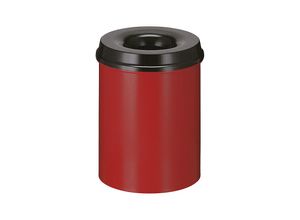 8713631001286 - Sicherheits-Papierkorb Stahl selbstlöschend Volumen 15 l HxØ 360 x 255 mm Korpus rot   Löschkopf schwarz