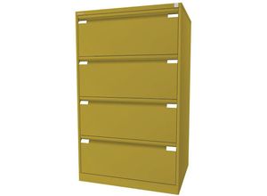 5020073825879 - BISLEY Hängeregistraturschrank 2-bahnig 4 Schübe DIN A4 gelb