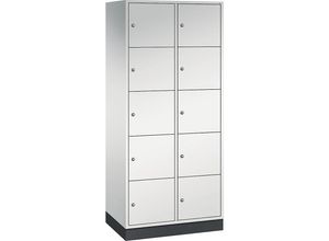 4025314711950 - INTRO Stahl-Schließfachschrank Fachhöhe 345 mm BxT 820 x 500 mm 10 Fächer Korpus lichtgrau Türen lichtgrau