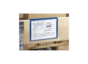 4004165000017 - Beschriftungstaschen VE 100 Stk für Holzaufsatzrahmen Papierformat DIN A5 blau