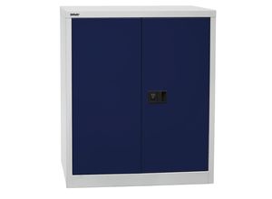 5020073717211 - BISLEY UNIVERSAL Flügeltürenschrank HxBxT 1000 x 914 x 400 mm 1 Fachboden 2 Ordnerhöhen lichtgrau   oxfordblau