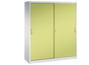 4063332006191 - C+P Schiebetürenschrank Acurado H1950xB1600xT500mm Korpus Lichtgrau Fronten Viridingrün Anzahl Fächer 12