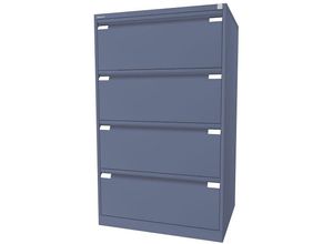 5020073813661 - BISLEY Hängeregistraturschrank 2-bahnig 4 Schübe DIN A4 blau