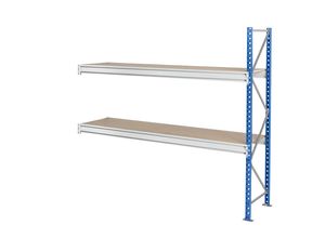 3612970951137 - Schwerlast-Großfachregal mit Spanplattenauflagen Rahmenfarbe blau HxBxT 1996 x 2330 x 600 mm Anbauregal 3612970951137 - Schwerlast-Großfachregal mit Spanplattenauflagen Rahmenfarbe blau HxBxT 1996 x 2330 x 600 mm Anbauregal