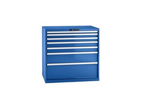 7612269043631 - LISTA Schubladenschrank Stahlblech HxB 1000 x 1023 mm 7 Schubladen Tragkraft 75 kg enzianblau