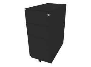 5020073785142 - BISLEY Rollcontainer Note™ mit 2 Universalschubladen 1 Hängeregistratur HxBxT 652 x 300 x 565 mm mit Top schwarz