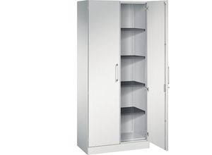 4025314232349 - Flügeltürenschrank ASISTO Höhe 1980 mm Breite 800 mm 4 Fachböden lichtgrau lichtgrau