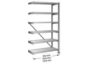 4260035214926 - CLEANA-Steckregal Anbauregal Bodenbreite 800 mm 6 Böden Bodentiefe 700 mm Fachlast 330 kg