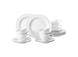 4052212090856 - Kaffeeservice SELTMANN WEIDEN Geschirr-Set Service Beat Geschirr-Sets Gr 18 tlg weiß Geschirr-Sets für 6 Personen Rillendekor 18 Teile