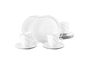 4003106947787 - Kaffeeservice SELTMANN WEIDEN Geschirr-Set Service Trio Highline Geschirr-Sets Gr 18 tlg schwarz (weiß schwarz grau) Geschirr-Sets für 6 Personen Made in Germany 18 Teile