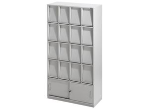 4061753011923 - eurokraft pro Klappenschrank mit 16 Klappen und Schiebetürschrank HxBxT 1864 x 1000 x 420 mm