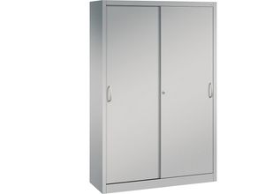 4063332001691 - C+P Schiebetürenschrank Acurado H1950xB1200xT400mm Korpus Weißaluminium Fronten Weißaluminium Anzahl Fächer 3