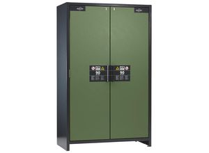 4250101115264 - asecos Feuerbeständiger Industrie-Gefahrstoffschrank Typ 90 HxBxT 1955 x 1200 x 615 mm Türe resedagrün