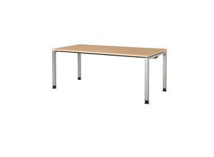 4250633332290 - mauser Rechtecktisch Fußform Quadratrohr HxBxT 680 - 760 x 1800 x 800 mm Platte melaminharzbeschichtet Platte Dekor Ahorn Gestell alufarben 4250633332290 - mauser Rechtecktisch Fußform Quadratrohr HxBxT 680 - 760 x 1800 x 800 mm Platte melaminharzbeschichtet Platte Dekor Ahorn Gestell alufarben