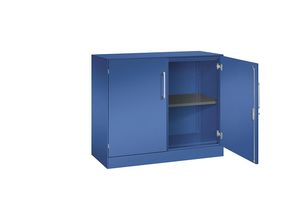 4062084798576 - Flügeltürenschrank ASISTO Höhe 897 mm Breite 1000 mm 1 Fachboden enzianblau enzianblau