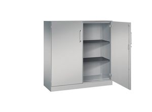 4062084798156 - Flügeltürenschrank ASISTO Höhe 1292 mm Breite 1200 mm 2 Fachböden weißaluminium weißaluminium