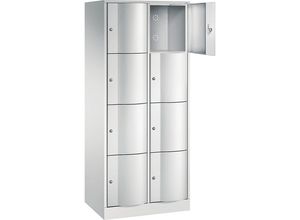 4051803275030 - RESISTO Schließfachschrank HxBxT 1950 x 770 x 540 mm 8 Fächer lichtgrau RAL 7035   lichtgrau RAL 7035