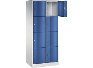 4051803742310 - RESISTO Schließfachschrank HxBxT 1950 x 770 x 540 mm 8 Fächer lichtgrau RAL 7035   enzianblau RAL 5010