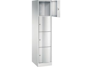 4050646992395 - RESISTO Schließfachschrank HxBxT 1950 x 396 x 540 mm 4 Fächer lichtgrau RAL 7035   lichtgrau RAL 7035