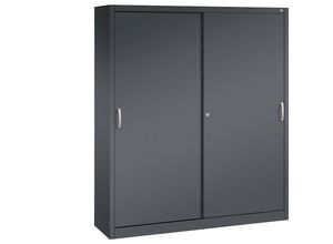 4052574992942 - ACURADO Schiebetürenschrank 8 Fachböden HxBxT 1950 x 1600 x 400 mm schwarzgrau