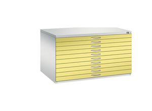 4055404730691 - CP 7200 Planschrank lichtgrau schwefelgelb 10 Schubladen 1350 x 960 x 760 cm