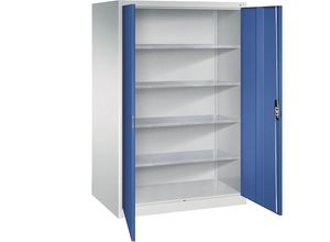 4062084803140 - Werkstatt-Flügeltürschrank HxBxT 1950 x 1200 x 800 mm lichtgrau   enzianblau