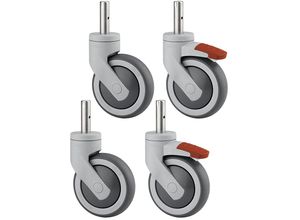 4031582432329 - TENTE Kunststoffrolle Set-Angebot 2 Lenkrollen mit Doppelstopp und 2 Lenkrollen Zapfen Rad-Ø x Breite 100 x 32 mm